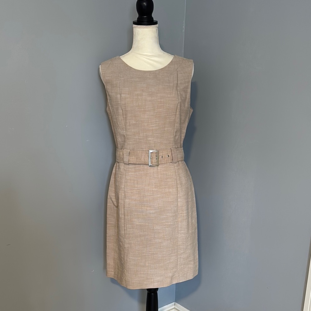 Elegant Tan Sleeveless Dress